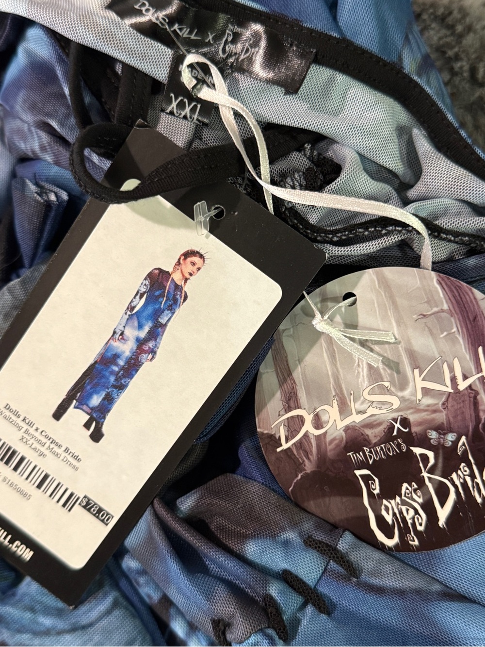 Dolls Kill x Corpse Bride mesh maxi graphic dress - Picture 5 of 5